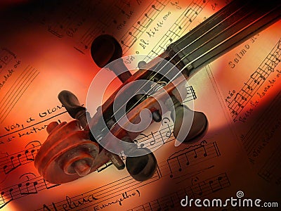 Old violin Stock Photo