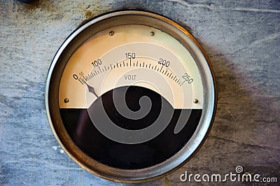 Old Volt meter Stock Photo