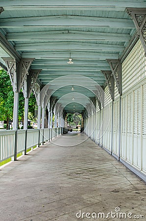 Old walk way in Bang Pa-In palace ,Thailand Stock Photo