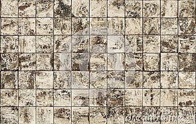 Old wall ceramic tiles patterns Stock Photo