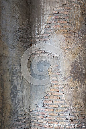 Old wall and column Stock Photo