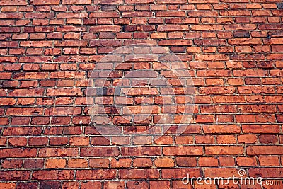 Old wall of red brick. grunge texture. Stock Photo