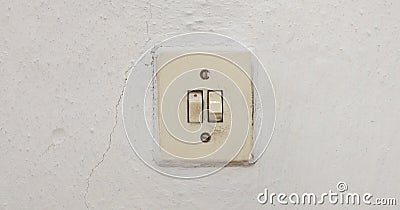 Old wall switch for bulb Stock Photo