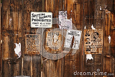 Old wanted poster 18xx Editorial Stock Photo