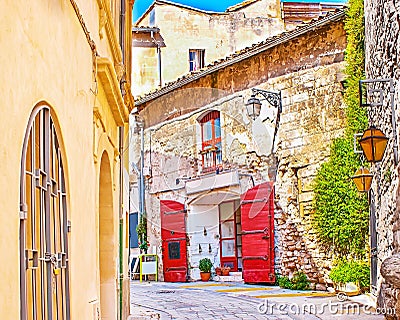 the restaurant in Arles, France Stock Photo