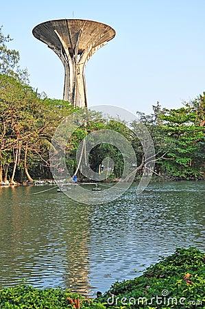 Old water tank in Silpakorn University Stock Photo