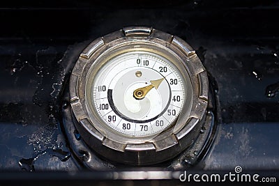 Old water temperature gauge Stock Photo