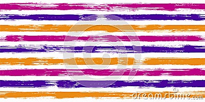 Old watercolor brush stripes seamless pattern. Vector Illustration