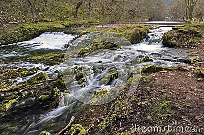 Old Watermill millpond, Dam, Wear and Leat Stock Photo