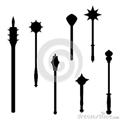 Medieval mace isolated on white background. Vector Illustration