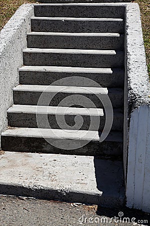 Old and weathered cement stairs Stock Photo