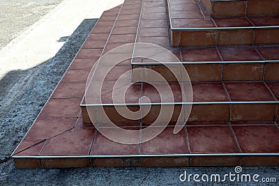 Old and weathered cement steps Stock Photo