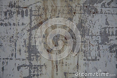 Old weathered piece of metal with gray, yellow and white patina Stock Photo