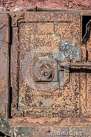 old ruined steam locomotive detail close up Stock Photo