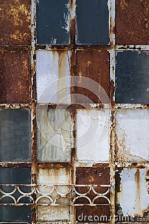 Old weathered rusty door Stock Photo