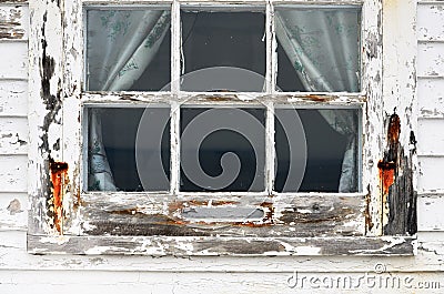 Old Weathered Window Stock Photo