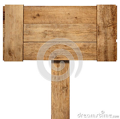 Old weathered wood sign Stock Photo