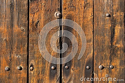 Old weathered and worn wooden planks Stock Photo