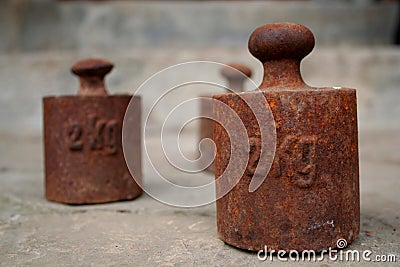 Old weight Stock Photo