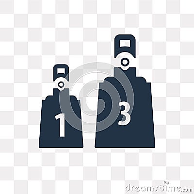 Old Weights vector icon isolated on transparent background, Old Vector Illustration