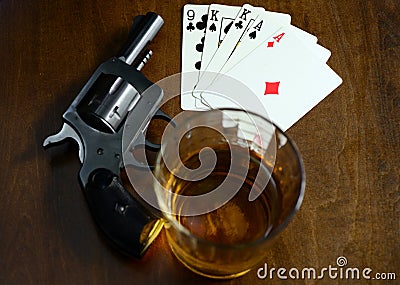 Old west poker game Stock Photo