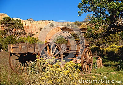 Old West Wagon Stock Photo