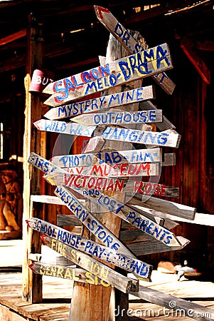 Old Western Signpost Stock Photo