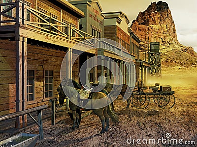 Old western street Stock Photo