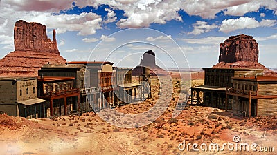 Old western town Stock Photo