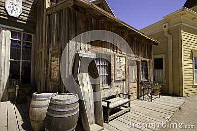 Old Western Town Movie Studio Buildings Stock Photo