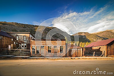 Old Western Wooden store in St. Elmo Gold Mine Ghost Town in Colorado, USA Stock Photo