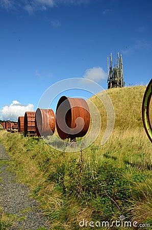 Old Wheels - Regeneration of Former Opencast Site Editorial Stock Photo