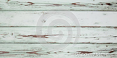 Old white green wooden barn vintage paint chipped wood background peeling Stock Photo
