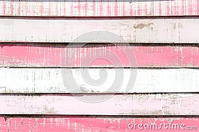 Old white and pink painted vintage wooden texture and background Stock Photo