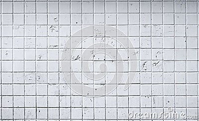 Old white tile wall background Stock Photo