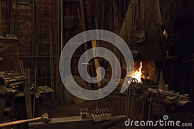 Old Wild West Blacksmith Shop Stock Photo