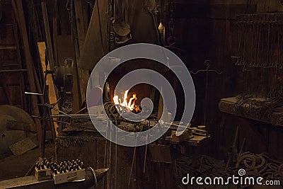 Old Wild West Blacksmith shop Stock Photo