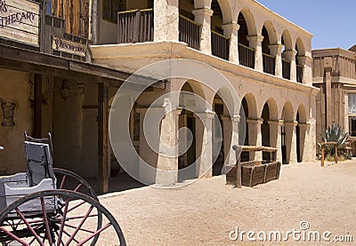 Old Wild West Cowboy Town Bank USA Stock Photo