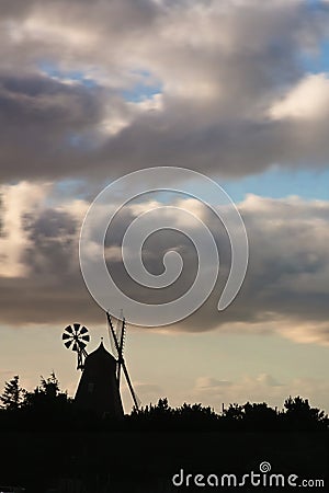 Old wind mill Island of Fanoe in Denmark Stock Photo