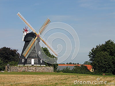 Old windmill Denmark Stock Photo