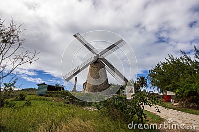 Old Windmill (Sugar Mill) at Morgan Lewis, Barbados Editorial Stock Photo