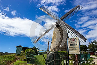 Old Windmill (Sugar Mill) at Morgan Lewis, Barbados Editorial Stock Photo