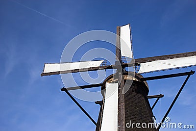 Old windmill in Swedish countrycide, Province of Skane Stock Photo
