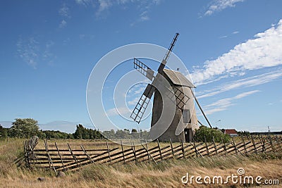 Old windmill in Visby Stock Photo