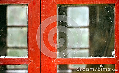 Old window with glass & wood Stock Photo