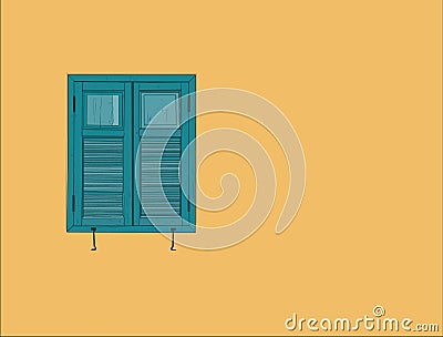 Old window sketch style vector. Vector Illustration