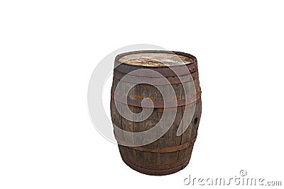 Old wine barrel made of wood released Stock Photo