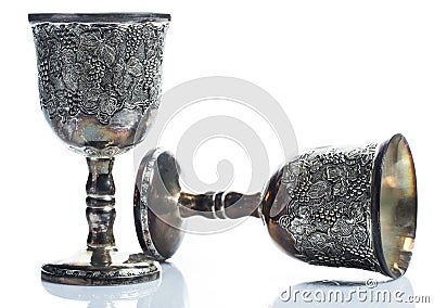 Old wine goblets Stock Photo