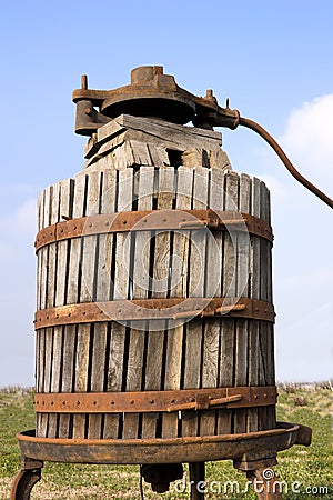 Old wine press Stock Photo