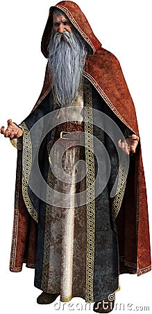 Old Wise Wizard, Magic, Isolated Stock Photo